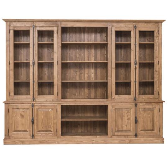 rustikalna mediteranska klasicka velka rozmerna unikatna rozmer knihovna policovy anticka country dub masivny dreveny kniznica pracovna izba kancelaria nabytok talianska toskansky hnedy interier vyhotovenie.jpg